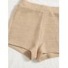 imageVerdusa Womens 2 Piece Outfit Ribbed Crop Bandeau Tube Top and Biker Track Shorts SetsKhaki