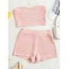 imageVerdusa Womens 2 Piece Outfit Ribbed Crop Bandeau Tube Top and Biker Track Shorts SetsLight Pink
