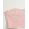 imageVerdusa Womens 2 Piece Outfit Ribbed Crop Bandeau Tube Top and Biker Track Shorts SetsLight Pink