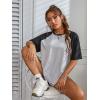 imageVerdusa Womens Casual Short Sleeve Colorblock Oversized Round Neck Tee Shirt TopsLight Grey