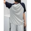 imageVerdusa Womens Casual Short Sleeve Colorblock Oversized Round Neck Tee Shirt TopsLight Grey Blue