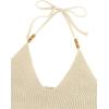 imageVerdusa Womens Crop Halter Tops Y2k Goth Clothes Crochet Cami Sleeveless Tie Backless Boho Knit Top CamisoleBeige