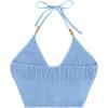 imageVerdusa Womens Crop Halter Tops Y2k Goth Clothes Crochet Cami Sleeveless Tie Backless Boho Knit Top CamisoleBlue