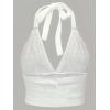 imageVerdusa Womens Crop Halter Tops Y2k Goth Clothes Crochet Cami Sleeveless Tie Backless Boho Knit Top CamisoleLight White