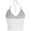 imageVerdusa Womens Crop Halter Tops Y2k Goth Clothes Crochet Cami Sleeveless Tie Backless Boho Knit Top CamisoleWhite Pink