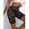 imageVerdusa Womens High Waist Floral Sheer Laces Skinny ShortsBlack Lace