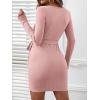 imageVerdusa Womens Maternity Ribbed Knit Belted Tie Front High Waist Short Bodycon Dress