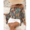 imageVerdusa Womens Off Shoulder Shirred Half Sleeve Loose Striped Blouse Shirt TopPaisley Green