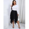 imageVerdusa Womens Plus Size Elastic High Waist Asymmetrical A Line Chiffon Midi SkirtBlack