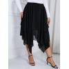 imageVerdusa Womens Plus Size Elastic High Waist Asymmetrical A Line Chiffon Midi SkirtBlack