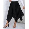 imageVerdusa Womens Plus Size Elastic High Waist Asymmetrical A Line Chiffon Midi SkirtBlack