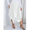 imageVerdusa Womens Plus Size Elastic High Waist Asymmetrical A Line Chiffon Midi SkirtWhite