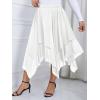 imageVerdusa Womens Plus Size Elastic High Waist Asymmetrical A Line Chiffon Midi SkirtWhite