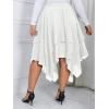 imageVerdusa Womens Plus Size Elastic High Waist Asymmetrical A Line Chiffon Midi SkirtWhite