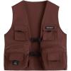 imageVerdusa Boys Pocket Front Buckle Sleeveless Cargo Vest JacketCoffee Brown