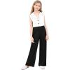 imageVerdusa Girls 2 Piece Outfits Clothing Sets Button Front Crop Vest Blazer and Wide Leg PantsWhite