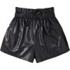 imageVerdusa Girls PU Leather Knot Front Elastic Waist Wide Leg Shorts with PocketBlack