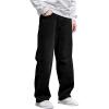 imageVerdusa Mens High Waist Loose Jeans Baggy Straight Leg Denim Pants TrousersBlack