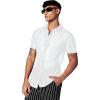 imageVerdusa Mens Sheer Mesh Button Up Shirt See Through Short Sleeve TopBright White