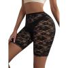 imageVerdusa Womens High Waist Floral Sheer Laces Skinny ShortsBlack Lace