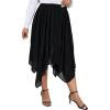 imageVerdusa Womens Plus Size Elastic High Waist Asymmetrical A Line Chiffon Midi SkirtBlack