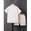 imageVerdusa Boys 2 Piece Outfit Linen Set Vacation Short Sets Button Down Shirt and Elastic Waist Shorts Casual ClothesApricot