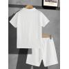 imageVerdusa Boys 2 Piece Outfit Linen Set Vacation Short Sets Button Down Shirt and Elastic Waist Shorts Casual ClothesWhite
