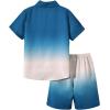 imageVerdusa Boys 2 Piece Outfits Ombre Short Sleeve Button Up Shirts and Elastic Waist Shorts SetBlue