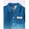 imageVerdusa Boys 2 Piece Outfits Ombre Short Sleeve Button Up Shirts and Elastic Waist Shorts SetBlue