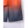 imageVerdusa Boys 2 Piece Outfits Ombre Short Sleeve Button Up Shirts and Elastic Waist Shorts SetOrange