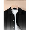 imageVerdusa Boys 2 Piece Outfits Ombre Short Sleeve Button Up Shirts and Elastic Waist Shorts SetSolid Black