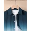 imageVerdusa Boys 2 Piece Outfits Ombre Short Sleeve Button Up Shirts and Elastic Waist Shorts SetSolid Blue