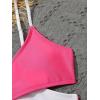 imageVerdusa Girls 4 Piece Swimwear Crisscross Bikini Sets with Tropical Print Cover UpHot Pink
