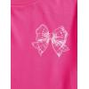 imageVerdusa Girls Coquette Bow Top Round Neck Short Sleeve Cute Graphic TeesBow Hot Pink