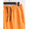 imageVerdusa Mens 2 Piece Outfit Colorblock Button Up Shirt and Drawstring Waist Shorts SetsOrange and White