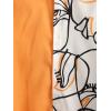 imageVerdusa Mens 2 Piece Outfit Colorblock Button Up Shirt and Drawstring Waist Shorts SetsOrange and White