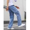 imageVerdusa Mens Casual Cargo Pants High Waist Straight Leg Jeans with PocketsBlue
