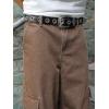 imageVerdusa Mens Casual Cargo Pants High Waist Straight Leg Jeans with PocketsBrown