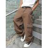 imageVerdusa Mens Casual Cargo Pants High Waist Straight Leg Jeans with PocketsBrown