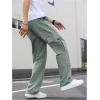 imageVerdusa Mens Casual Cargo Pants High Waist Straight Leg Jeans with PocketsGreen