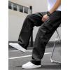 imageVerdusa Mens Casual Cargo Pants High Waist Straight Leg Jeans with PocketsSolid Black