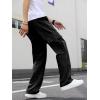 imageVerdusa Mens Casual Cargo Pants High Waist Straight Leg Jeans with PocketsSolid Black