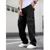imageVerdusa Mens Casual Cargo Pants High Waist Straight Leg Jeans with PocketsSolid Black