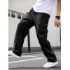 imageVerdusa Mens Casual Cargo Pants High Waist Straight Leg Jeans with PocketsSolid Black