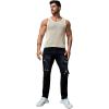 imageVerdusa Mens Casual Sleeveless Round Neck Sheer Knitted Tank Muscle TopBeige