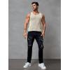 imageVerdusa Mens Casual Sleeveless Round Neck Sheer Knitted Tank Muscle TopBeige