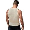imageVerdusa Mens Casual Sleeveless Round Neck Sheer Knitted Tank Muscle TopBeige