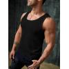 imageVerdusa Mens Casual Sleeveless Round Neck Sheer Knitted Tank Muscle TopBlack
