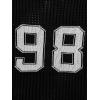 imageVerdusa Mens Jersey Shirt Crochet Tops Short Sleeve Letter Print Vintage Lightweight Pullover SweaterPrint Black