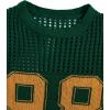 imageVerdusa Mens Jersey Shirt Crochet Tops Short Sleeve Letter Print Vintage Lightweight Pullover SweaterPrint Blue